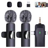 Wireless Lavalier Mic 4-in-1, Black