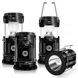 DIBMS 4-Pack Solar Camping Lantern, Black