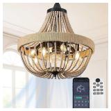 Bohemian Empire Style Chandelier Fan