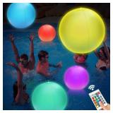 JOY SPOT 4-Pack LED Beach Balls, 16'