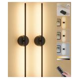 Battery Wall Sconces Set of 2, Remote, Black