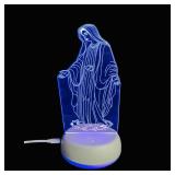 Xdorra 3D Virgin Mary Statue Night Light