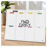 Magnetic Weekly Calendar Board, White