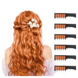 6pcs Hair Chalk Comb, Orange