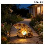 Solar Iguana Garden Statues Decor