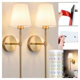Wireless Wall Sconce Set of 2, Gold
