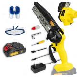 Mini Cordless Chainsaw 6-Inch, Yellow