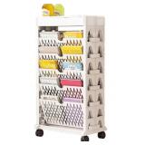 5-Tier Mobile Bookshelf On Wheels