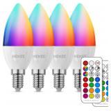 HEKEE E12 RGB Bulbs 4-Pack w/ Remote