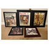 FRAMED AMERICANA & BOYS' LIFE MAGAZINE & PRINT COL