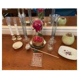 DECORATIVE ROSE & GLASS ACCENT LOT