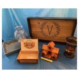 DECORATIVE HOME ACCENT LOT (NUVANA CIGAR BOX )