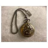 QUARTZ POCKET WATCH W/ CHAIN