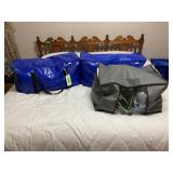 3- ZIPPERED BAGS OF CLOTHING /SHOES