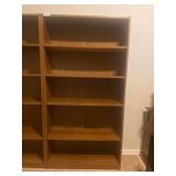 OAK FINISH ADJUSTABLE SHELVING UNIT