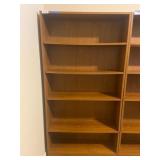 OAK FINISH ADJUSTABLE SHELVING UNIT