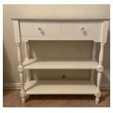 CREAM ACCENT TABLE W/2 DRAWERS