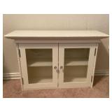 CREAM ACCENT WALL CABINET /GLASS DOORS