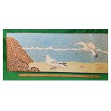VNTG HANDCRAFTED MOSAIC TILE OCEAN SCAPE ON WOOD