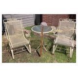 3 PIECE WROUGHT IRON PATIO SET