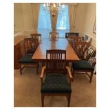 MISSION STYLE  DINING ROOM SET WITH 6 SLAT B ACK