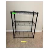 3 TIER BLACK METAL SHELVING UNIT