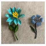 VINTAGE FLOWER BROOCHES