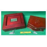 WOODEN  COIN COLLECTOR DISPLAY CASES WITH KEYS