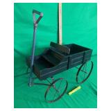 RUSTIC WOOD & METAL WAGON DECOR