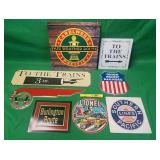 VINTAGE STYLE METAL TRAIN SIGNS ( 8 PIECES)
