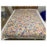 VNTG HAND PIECED GRANDMOTHER'S FLOWER GARDEN  QUIL
