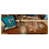 SILVERPLATE SERVING & FLATWARE LOT