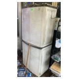 PLASTIC STORAGE SHELVING UNIT & CONTENTS