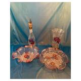 DECORATIVE ART GLASS VASE & BOWL LOT