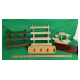 WOOD DISPLAY SHELVES