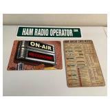 NOVELTY HAM OPERATOR SIGNS/HAM RADIO CRIB NOTES