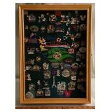 LARGE FRAMED DISNEY TRADING PIN DISPLAY