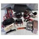 ELECTRICAL TESTER, CHARGER & SOLAR ACCESSORY LOT
