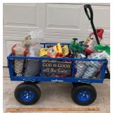 LANDWORKS GARDEN CART W/ LAWN & GARDEN SUPPLIES