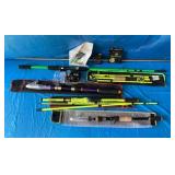FISHING ROD, REEL & TACKLE LOT