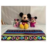 DISNEY MICKEY, MINNIE PLUSH TOYS