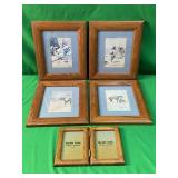 C.M.RUSSELL WESTERN ART PRINTS /  OAK FRAMES