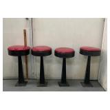 4 VINTAGE SODA FOUNTAIN BAR STOOLS