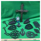 CAST IRON TRIVETS/ SAD IRONS & DECOR