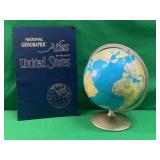 WORLD GLOBE AND NATIONAL GEOGRAPHIC ATLAS