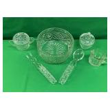 VNTG PRESSED/CUT GLASS SERVING LOT