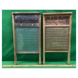 2 VINTAGE WASHBOARDS (1 GLASS)