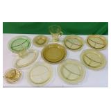 VNTG AMBER DEPRESSION GLASS W/ DIVIDED PLATES