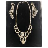 VNTG RHINESTONE NECKLACE & EARRINGS