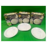 3 BOXES OF CORELLE DISHES (+ PLATTERS )